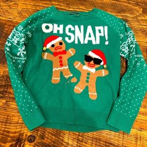 Youth Gingerbread Man Christmas Sweater
